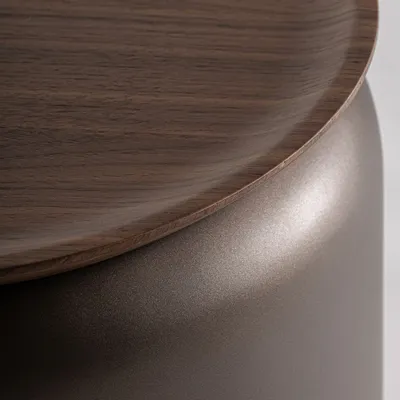 Autres tables  - Table basse en bois counterplaqué nounces marron 45x45x52 cm - VICAL