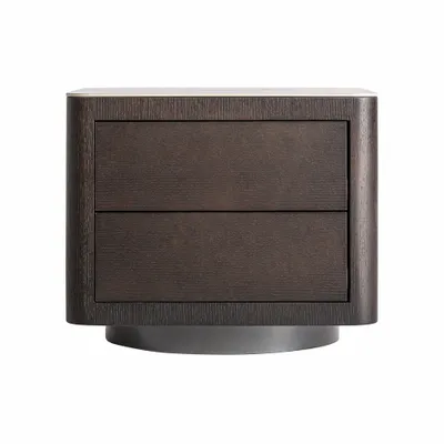 Night tables - Brown MDF wooden bedside table 55x45x47 cm - VICAL