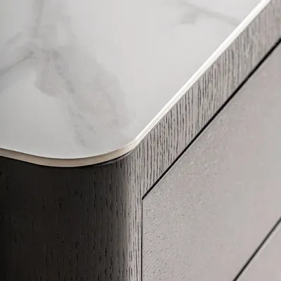 Night tables - Brown MDF wooden bedside table 55x45x47 cm - VICAL