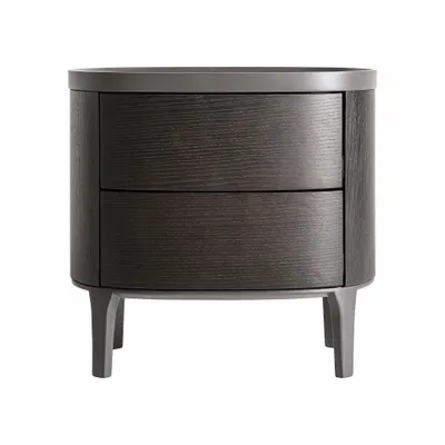 Night tables - Black MDF wooden bedside table 58x44x57 cm - VICAL