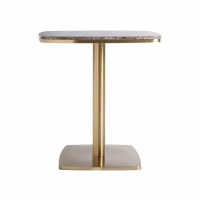 Other tables - Brown marble bar table 70x70x77 cm - VICAL