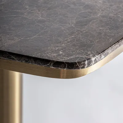 Other tables - Brown marble bar table 70x70x77 cm - VICAL