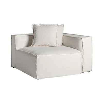 Sofas - White linen corner 110x110x85 cm - VICAL