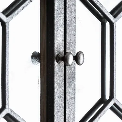 Armoires - Vitrine en bois de pin recyclé noir vieilli en 125x47x225 cm - VICAL