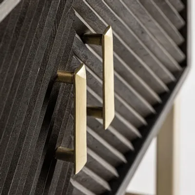 TV stands - Brown iron TV cabinet in 200x45x66 cm - VICAL