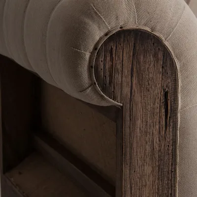 Sofas - Beige tropical wood sofa in 238x90x80 cm - VICAL