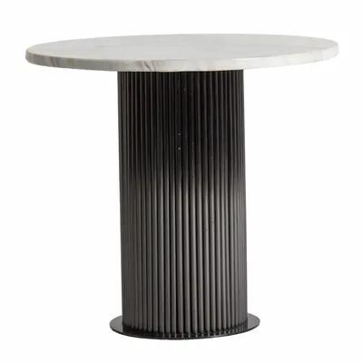 Other tables - White synthetic marble coffee table in 50x50x47 cm - VICAL