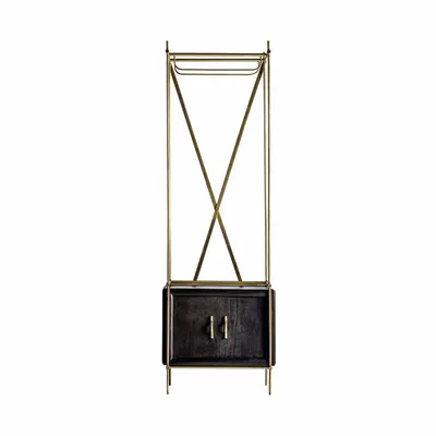 Wardrobe - Black mango wood hanger in 60x56x191 cm - VICAL