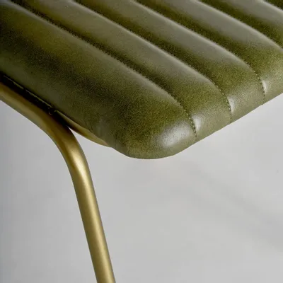 Chaises - Chaise en cuir vert  en 44x49x79 cm - VICAL