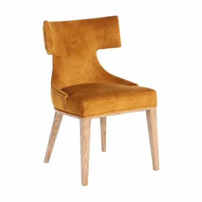 Chaises - Chaise en tissu ocre  en 53x57x84 cm - VICAL