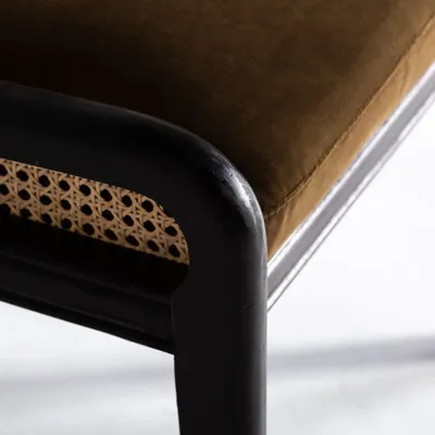 Chairs - Black rattan chair in 54x58x78 cm - VICAL