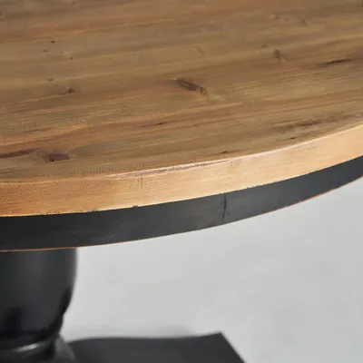 Dining Tables - Living room table in black elm wood in 120x120x76 cm - VICAL