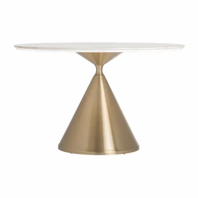 Tables Salle à Manger - Table salon en tuile de porcelaine blanc  en 120x120x75 cm - VICAL