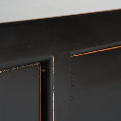 TV stands - TV cabinet in black recycled pine wood in 220x45x60 cm - VICAL