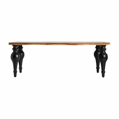 Dining Tables - Living room table in black acacia wood in 220x98x78 cm - VICAL