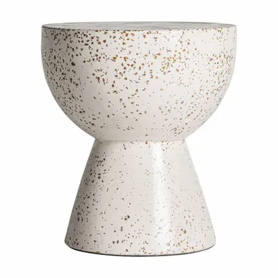 Autres tables  - Table basse en terrazzo blanc en 40x40x45 cm - VICAL