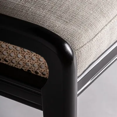 Chairs - Cream rattan chair in 54x54x77 cm - VICAL