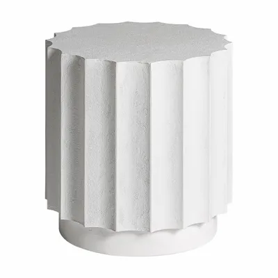 Autres tables  - Table basse en résine blanc usé en 50x50x50 cm - VICAL