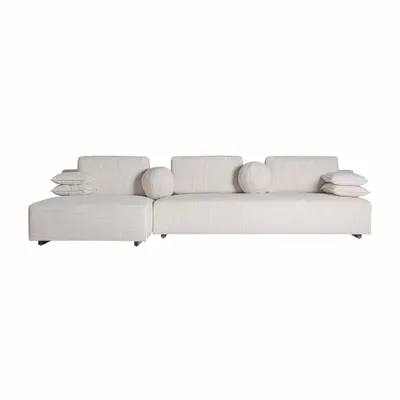 Sofas - Off-white pine wood sofa in 330x186x75 cm - VICAL