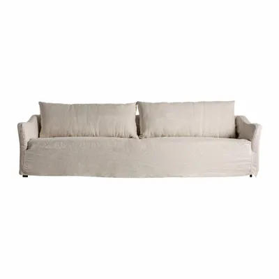 Sofas - Cream polyester sofa in 276x103x94 cm - VICAL