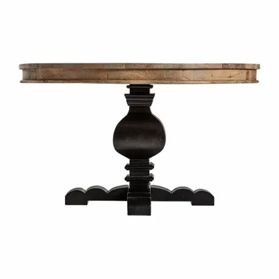 Dining Tables - Living room table in black mango wood in 130x130x77 cm - VICAL