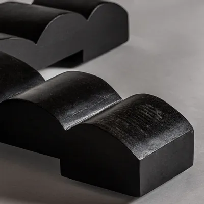 Dining Tables - Living room table in black mango wood in 130x130x77 cm - VICAL