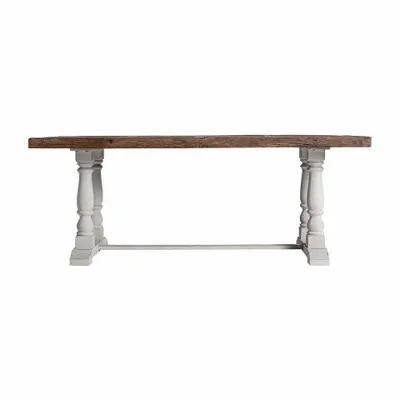 Dining Tables - Living room table in white recycled elm wood in 200x101x78 cm - VICAL