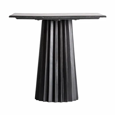 Other tables - Black mango wood bar table in 80x80x75 cm - VICAL