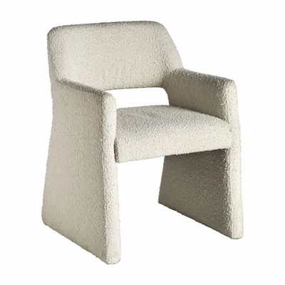 Chaises - Chaise en coton bouclé blanc cassé  en 58x56x79 cm - VICAL