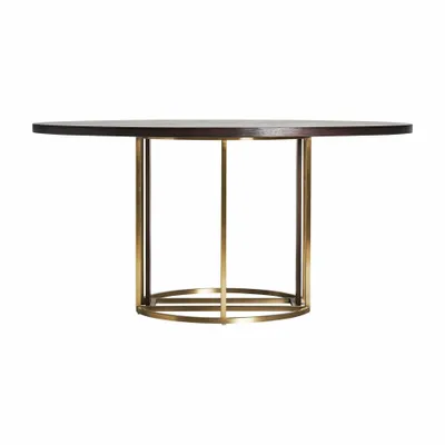 Dining Tables - Brown steel living room table in 150x150x75 cm - VICAL