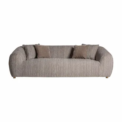 Sofas - Taupe pine wood sofa in 230x115x72 cm - VICAL