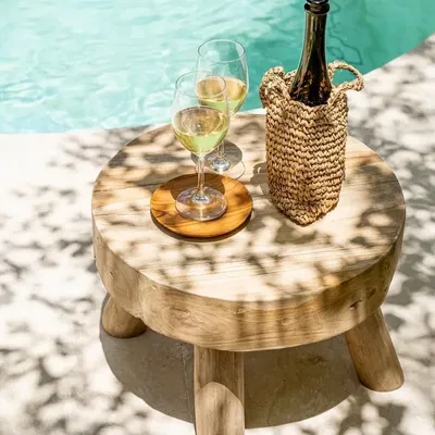 Platter and bowls - The Teak Root Round Plate - XS - BAZAR BIZAR LIVING