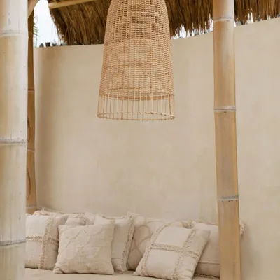 Hanging lights - The Elba Pendant - Natural - L - BAZAR BIZAR LIVING