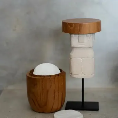 Kitchen utensils - The Teak Root Jar Low - M - BAZAR BIZAR LIVING