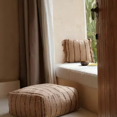 Poufs - Le Pouf Oh My Gee - Beige Noir - BAZAR BIZAR LIVING