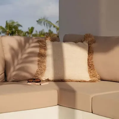 Cushions - The Saint Tropez Cushion Cover - Natural White - 60x60 - BAZAR BIZAR LIVING