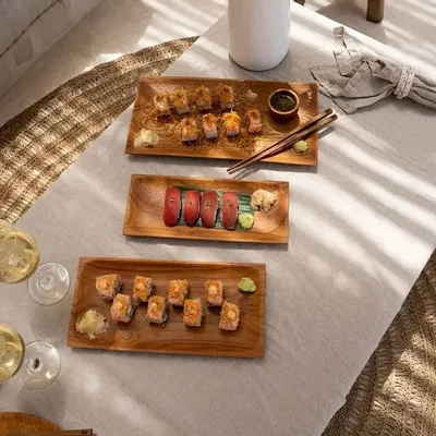 Platter and bowls - The Teak Root Sushi Plate - S - BAZAR BIZAR LIVING