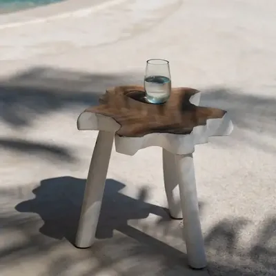 Coffee tables - The Organic Side Table - Natural White - BAZAR BIZAR LIVING