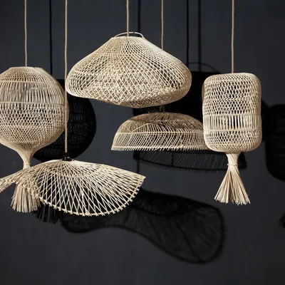 Floor lamps - The Dumpling Floor Lamp - Pendant - Natural - M - BAZAR BIZAR LIVING