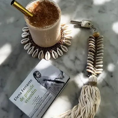 Decorative objects - The Macrame Fishbone Keychain - Cream - BAZAR BIZAR LIVING
