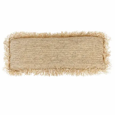 Cushions - The Raffia Cushion Cover Rectangular - Natural - 35x100 - BAZAR BIZAR LIVING