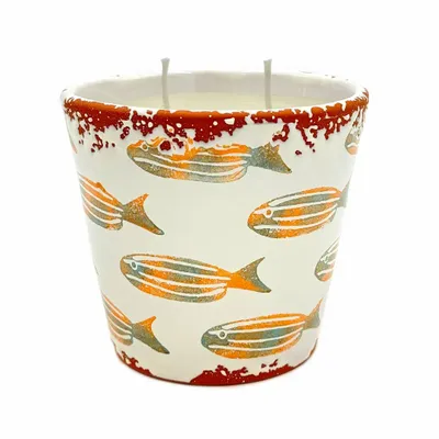 Candles - Ceramic Fish candle FREESIA/PEAR and LIME/SALT size L - WAX DESIGN - BARCELONA