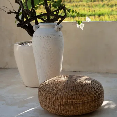 Ottomans - The Hyacinth Pouffe - Natural - M - BAZAR BIZAR LIVING