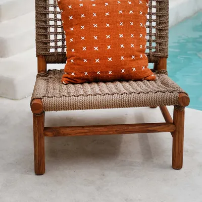 Cushions - The Zillion Kiss Cushion Cover - Terracotta White - BAZAR BIZAR LIVING