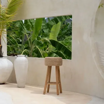 Stools - The Raffia Bar Stool - BAZAR BIZAR LIVING