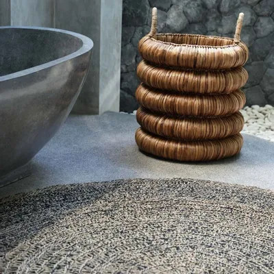 Rugs - The Seagrass Carpet - Natural Black - 150 - BAZAR BIZAR LIVING