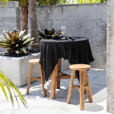 Table linen - The Linen Tablecloth - Black - 150x250 - BAZAR BIZAR LIVING