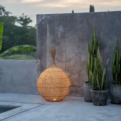 Floor lamps - The Wonton Floor Lamp - Pendant - Natural - BAZAR BIZAR LIVING