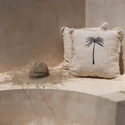 Coussins - Le Coussin Gili Palm - Naturel Noir - BAZAR BIZAR LIVING