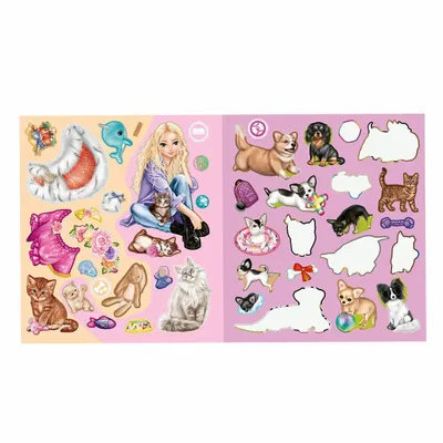 Children's arts and crafts - TopModel Stickerworld KITTY and DOGGY - DEPESCHE VERTRIEB GMBH & CO KG